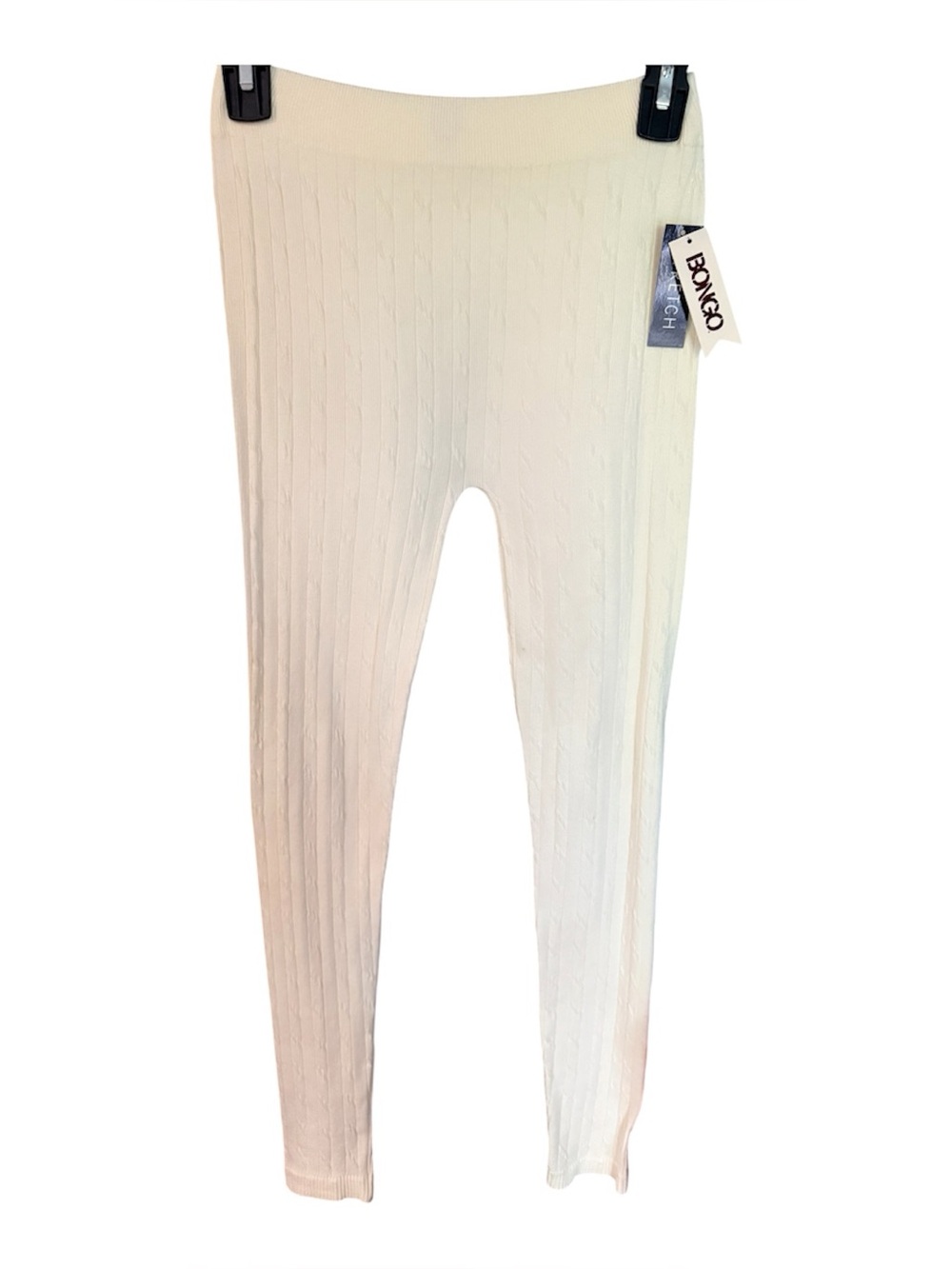 BONGO Cream Cable Ribbed Leggings NWT Sz. L/XL juniors